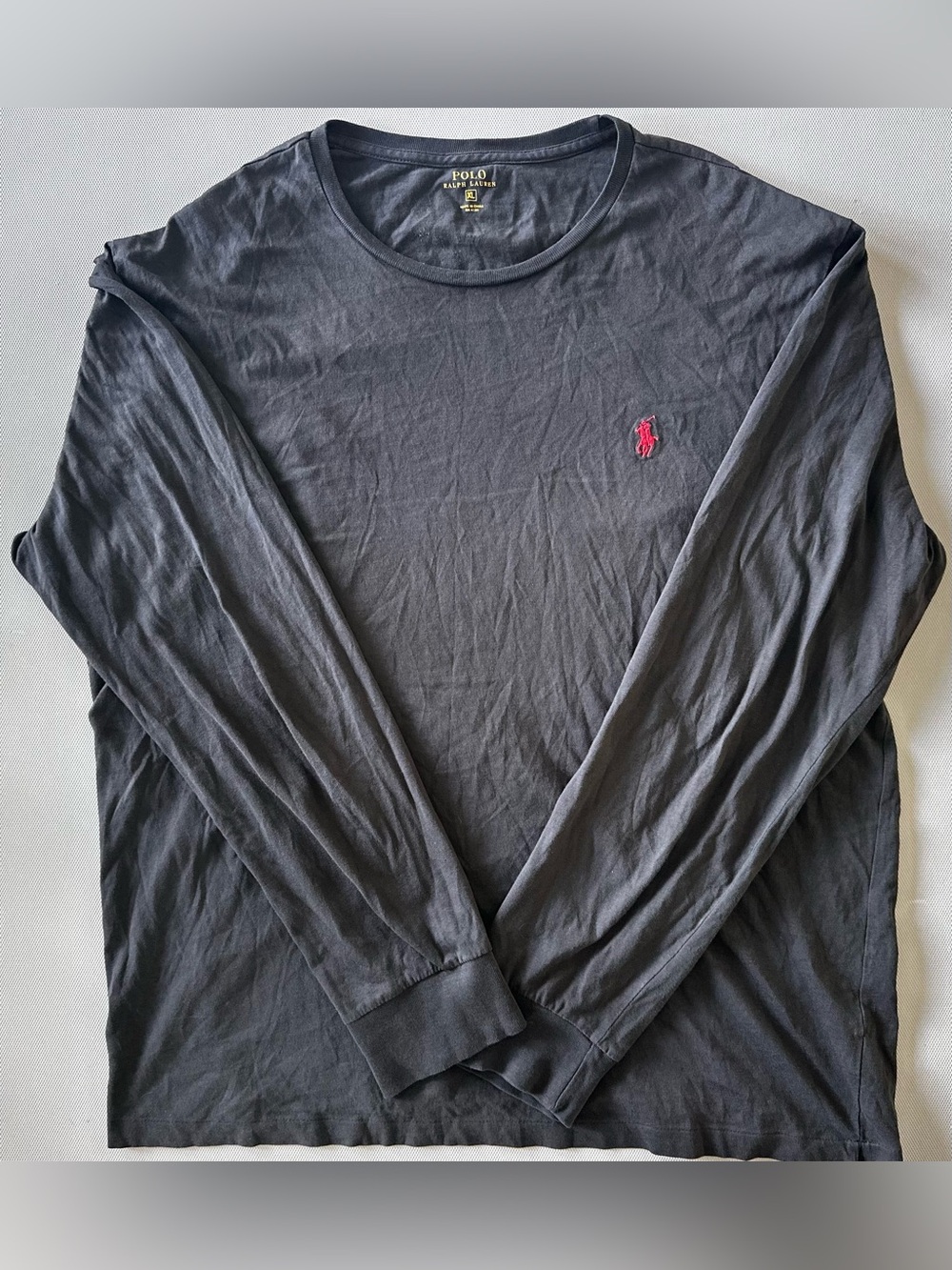 Polo Ralph Lauren Embroidered Pony Logo Long Sleeve T Shirt Men’s XL Gray